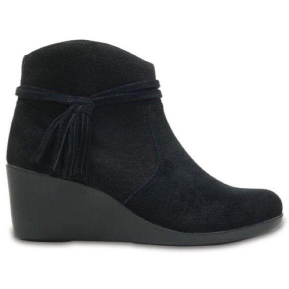 Crocs Leigh Suede Mix Wedge Bootie - Picture 2 of 5
